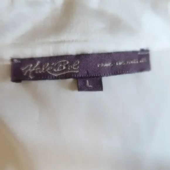 Hale Bob cream silk satin babydoll tunic top L - Picture 5 of 6